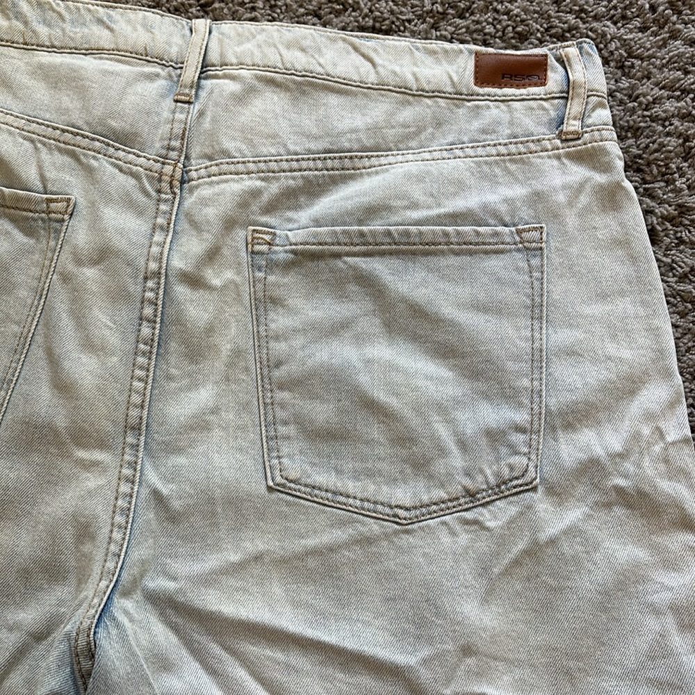 RSQ Distressed Boyfriend Denim Shorts - Light Blue - Picture 12 of 14